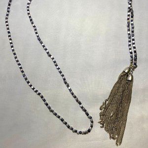 Blue and Silver Knot Necklace